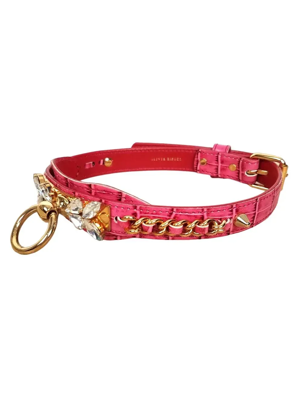 Olivia Riegel | Pink Dog Collar Swarovski Crystals Small to Medium